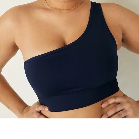 Victoria’s Secret PINK Sports Bra Compression One Shoulder Padded Size Large - Picture 1 of 7
